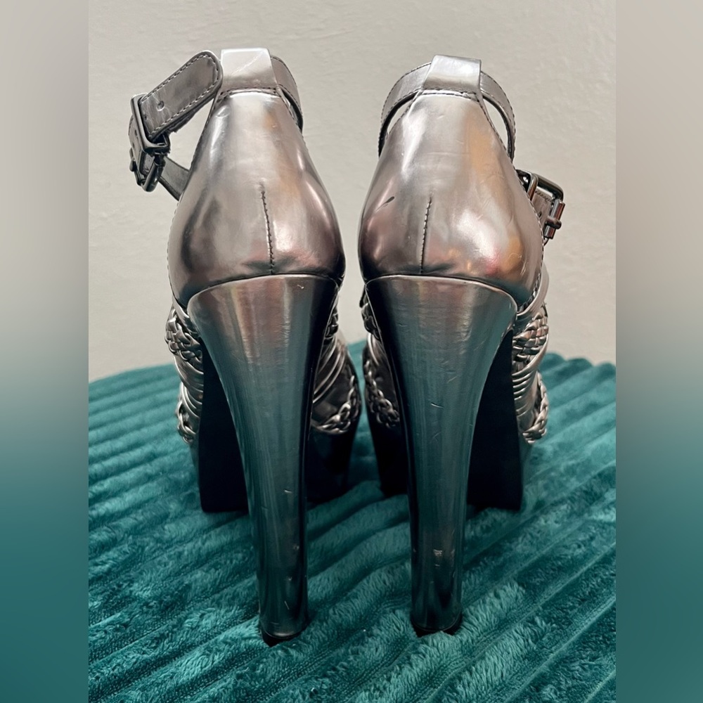 Jessica Simpson Women's Parissa Platform Sandal - Chrome - Size 5 - Picture 5 of 11